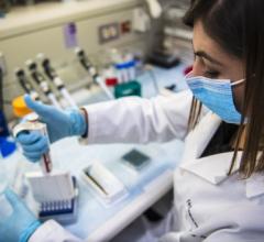 研究员进行乳腺癌疫苗相关实验在实验室在克利夫兰诊所。